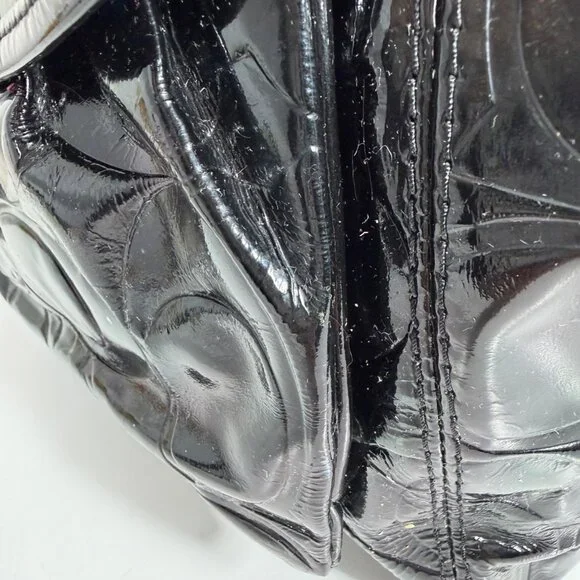 Coach Signature Leah Embossed Patent Leather Shoulder Tote Bag F14663 + Hang Tag - Picture 12 of 16